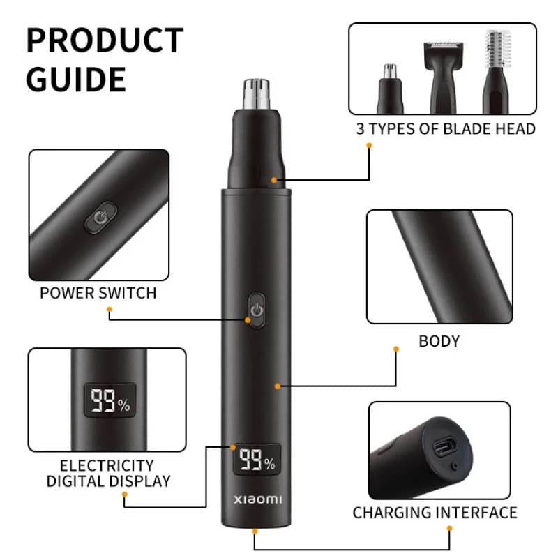 electric rechargeable nose ear hair trimmer — image 4