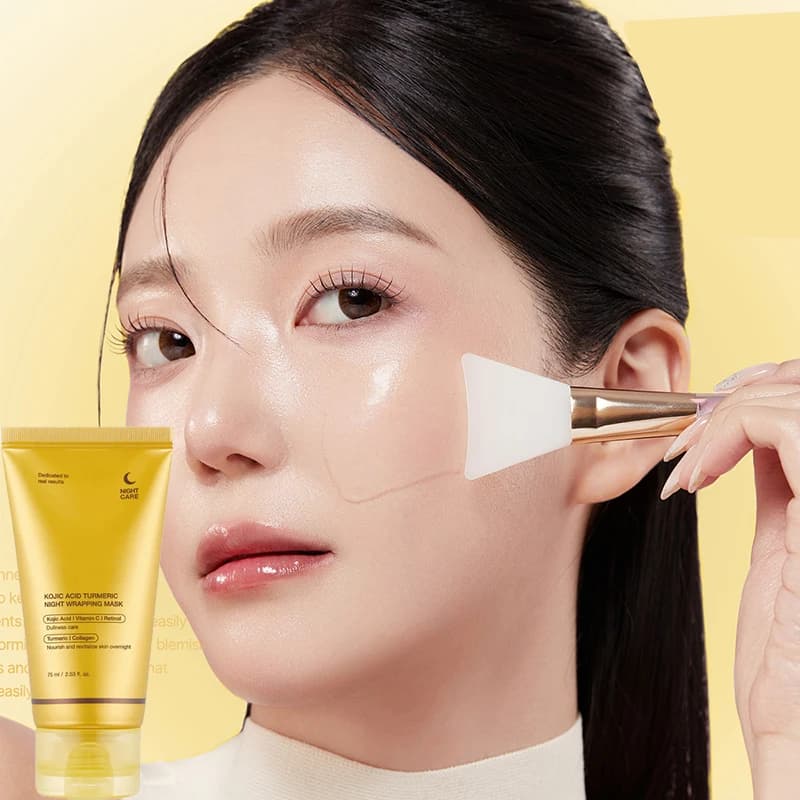 Kojic acid and turmeric night wrapping facial mask in a 75 ml tube — image 2