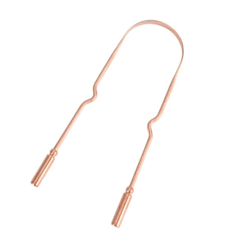 Pure copper tongue scraper with metal storage box — image 2