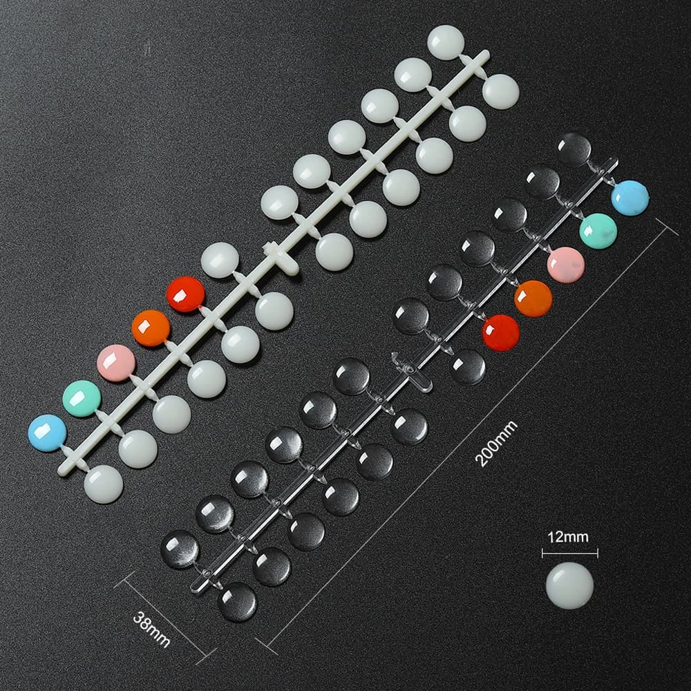 clear nail polish display table with polka dot stickers — image 3