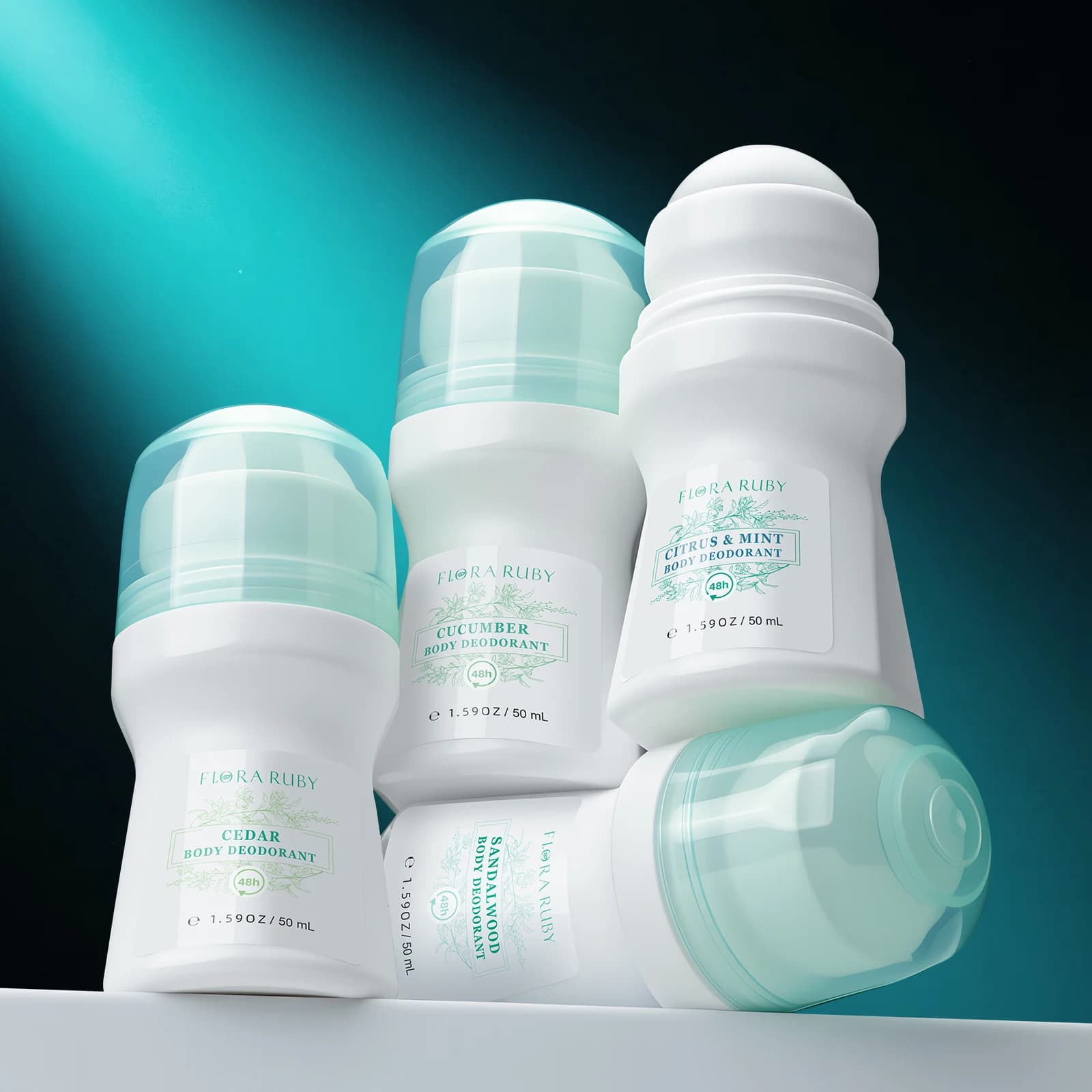 Flora Ruby Light Green aluminum‑free deodorant roll‑on — image 2