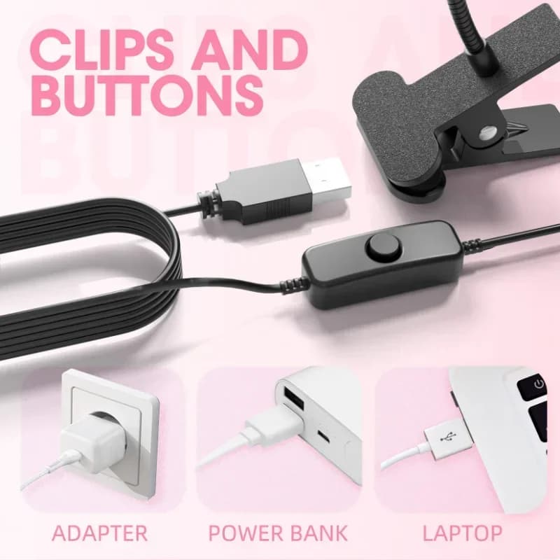 compact UV nail lamp with clip-on base — image 5