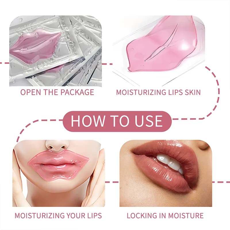 Pink lip mask sheet on a white background — image 4