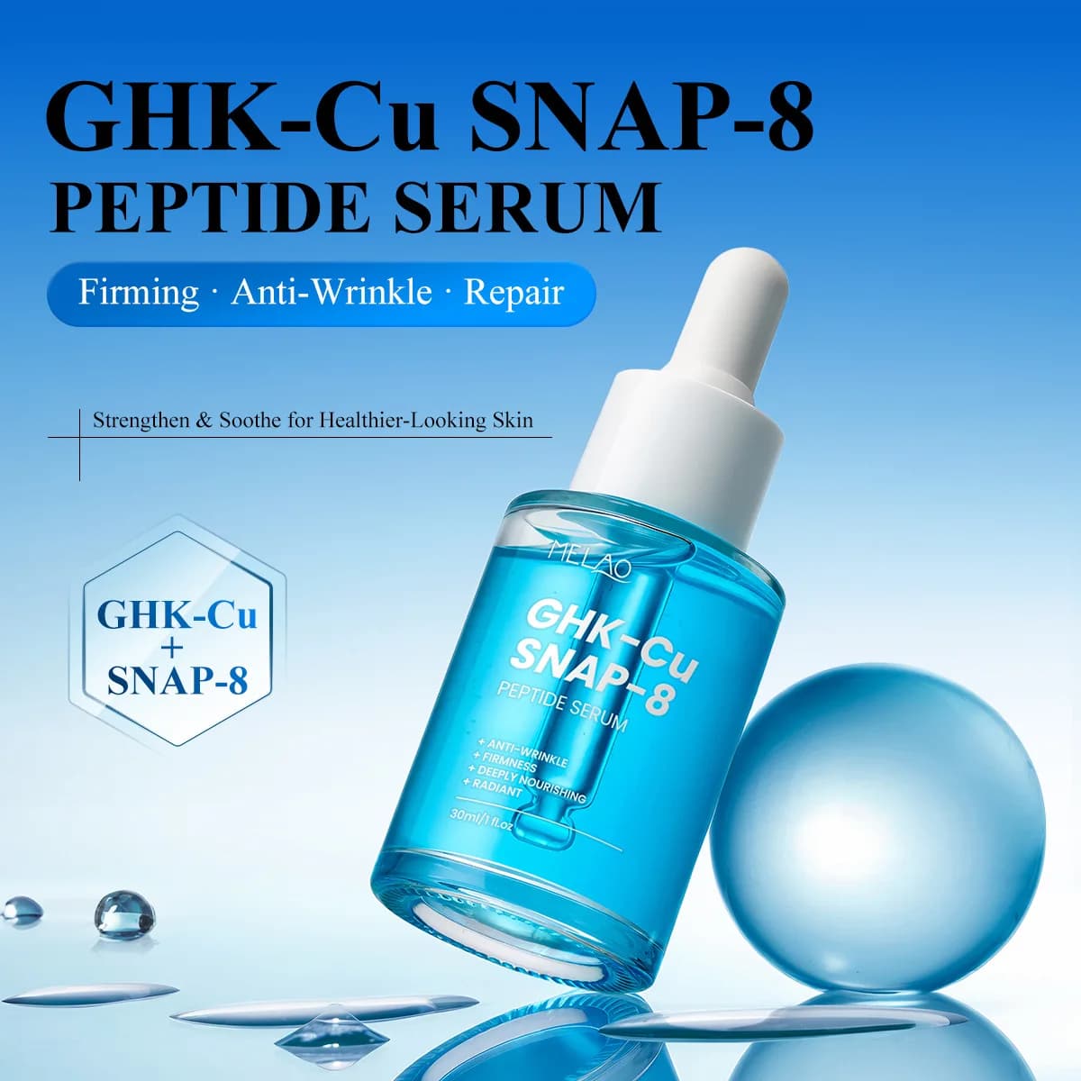 Copper peptide facial serum bottle with SNAP‑8 — image 4