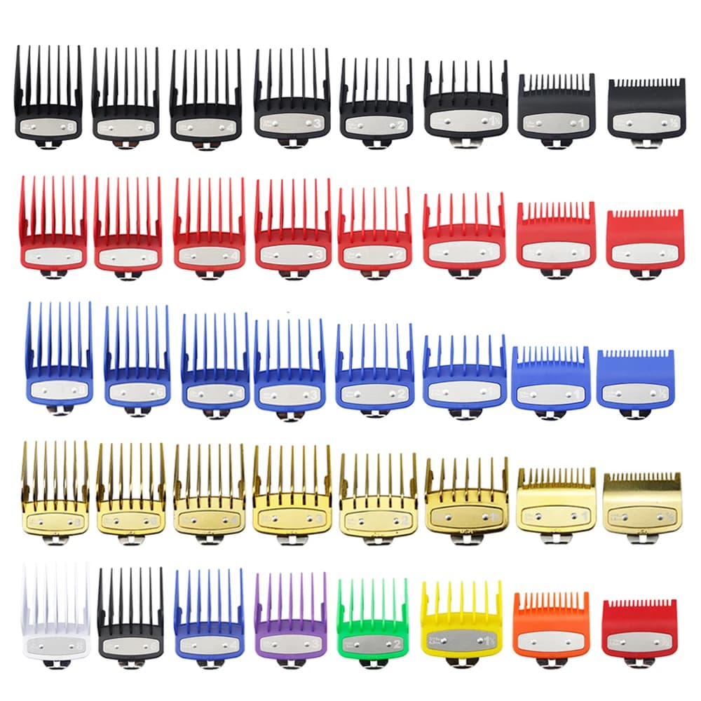 Set of eight hair clipper guide combs for Wahl trimmer — image 1