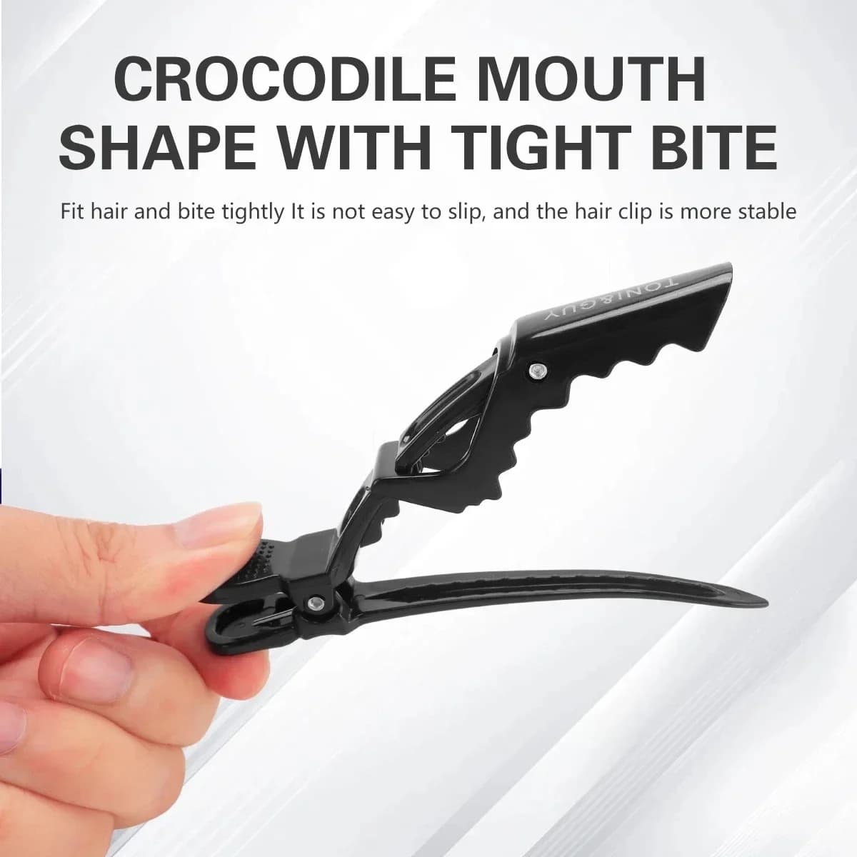 set of five plastic alligator hair clips — image 2