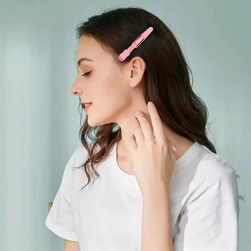 plastic non‑slip alligator hair clips in black and pink — image 6