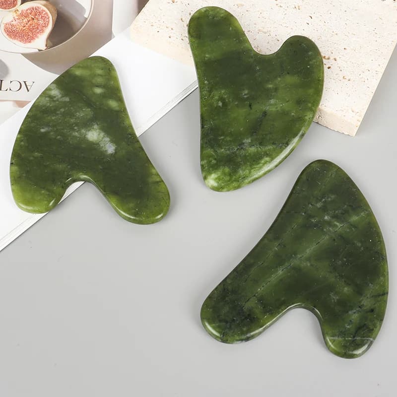 heart-shaped jade gua sha neck massager — image 4