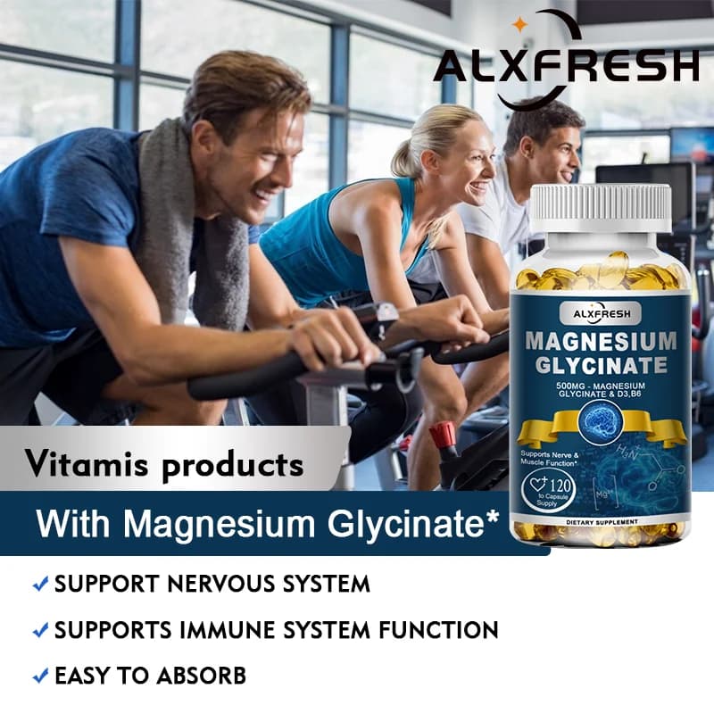 bottles of magnesium glycinate with zinc vitamin d3 and b6 supplement — image 2