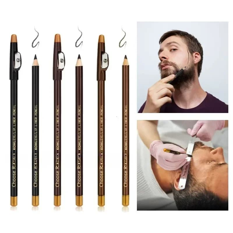 Men's beard edge grooming pencil with built‑in sharpener — image 2