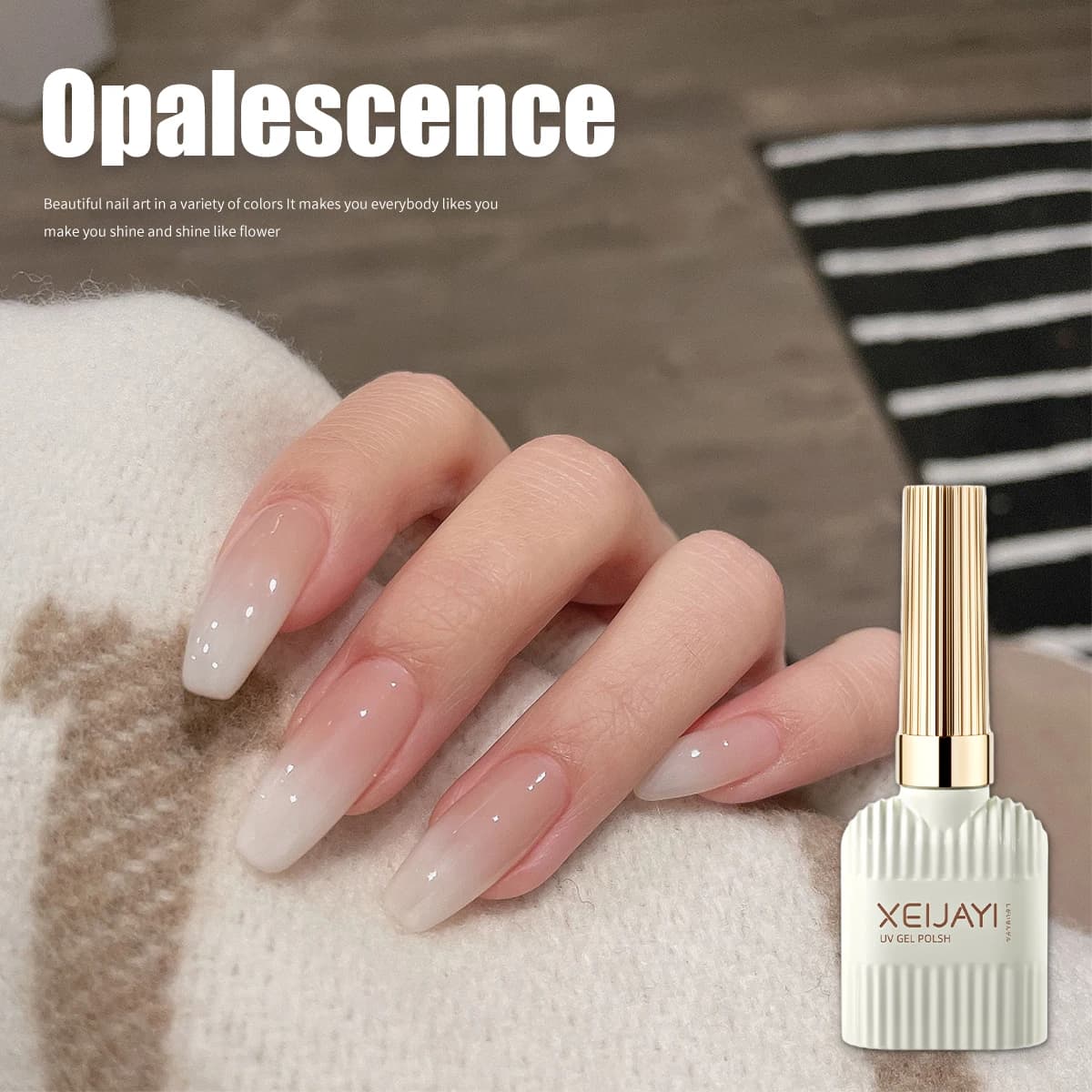 Milky white gel nail polish bottle 15ml — image 4
