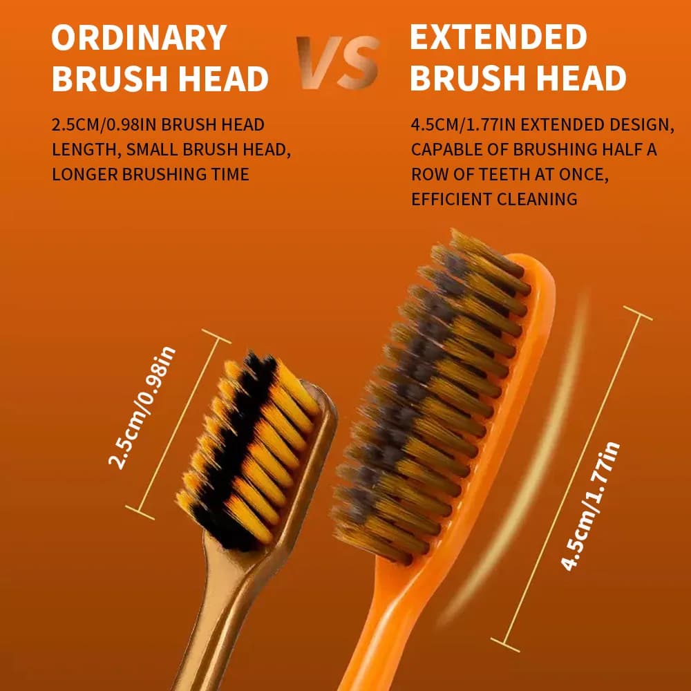 orange light luxury toothbrush with soft bristles — image 3