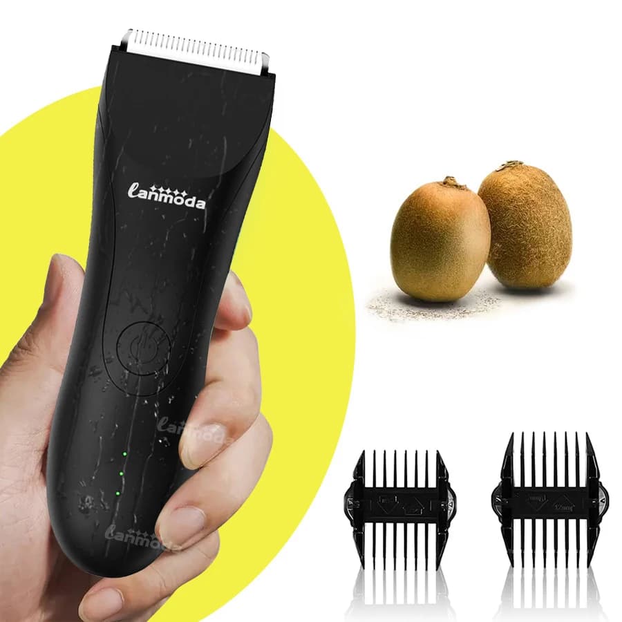 Waterproof men's hair trimmer for body and groin