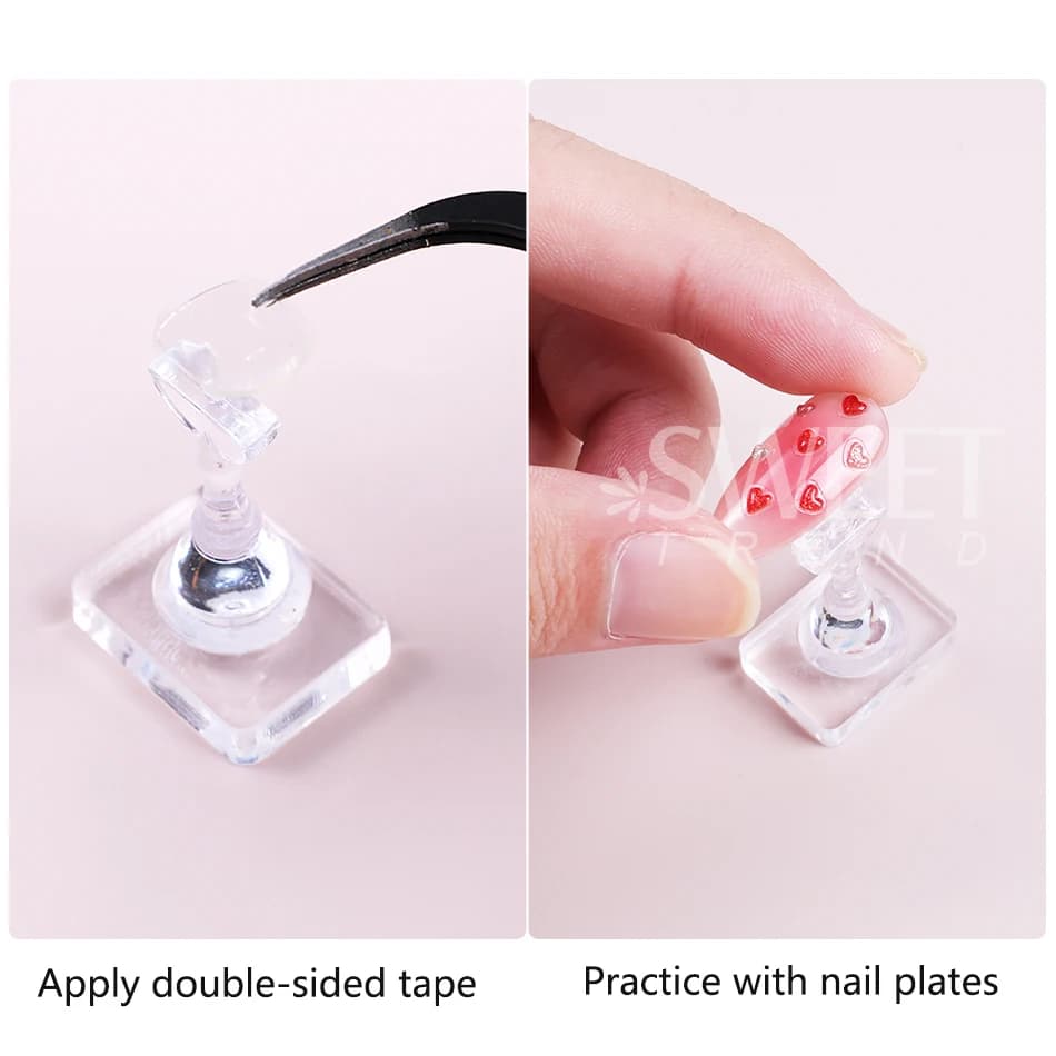clear acrylic nail display stand with tip holder — image 4