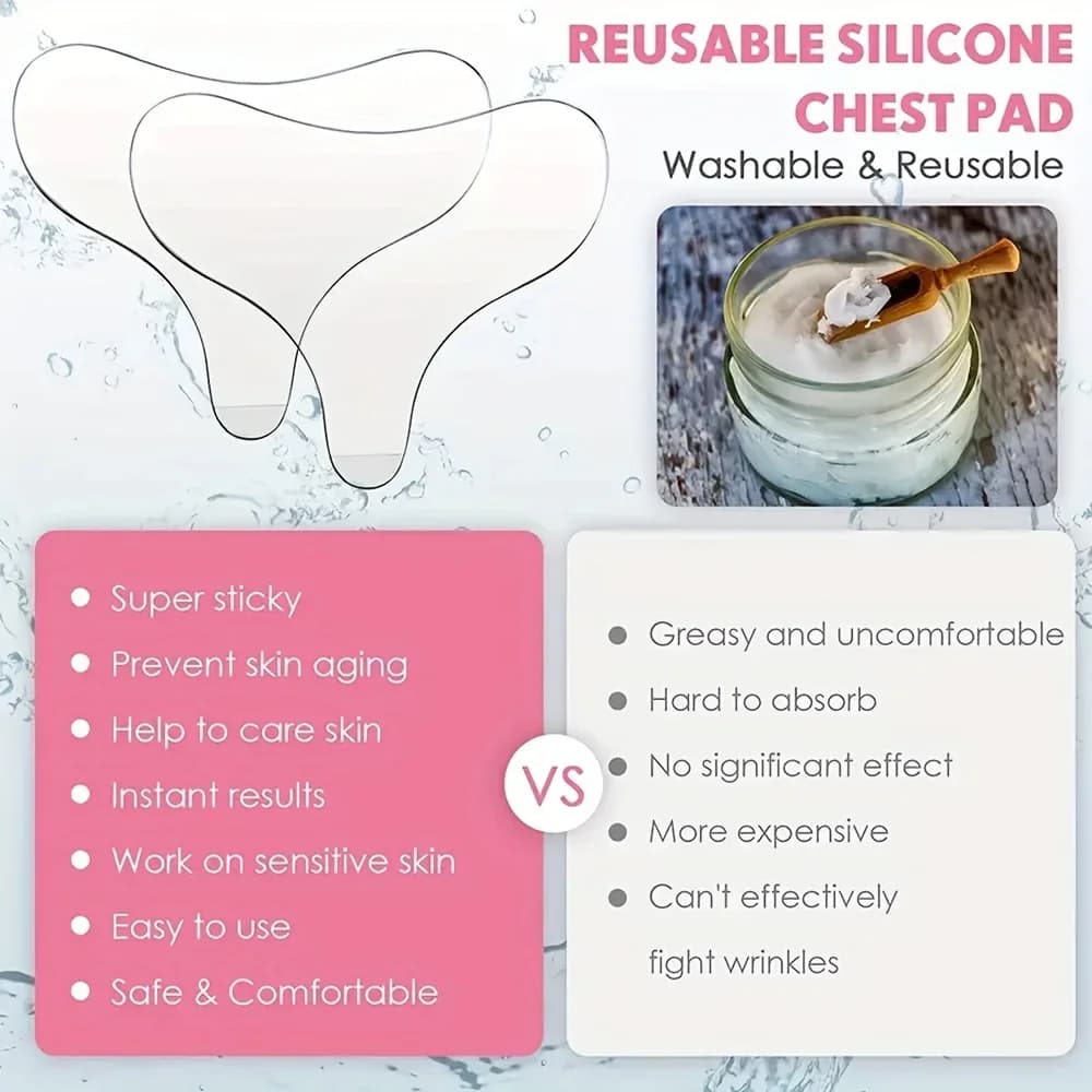transparent silicone anti-wrinkle chest and breast lifting pad — image 2