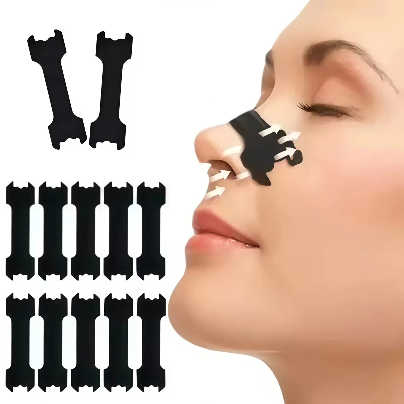 Extra Strength Black Nasal Strips – Pack of 10, 20 or 30