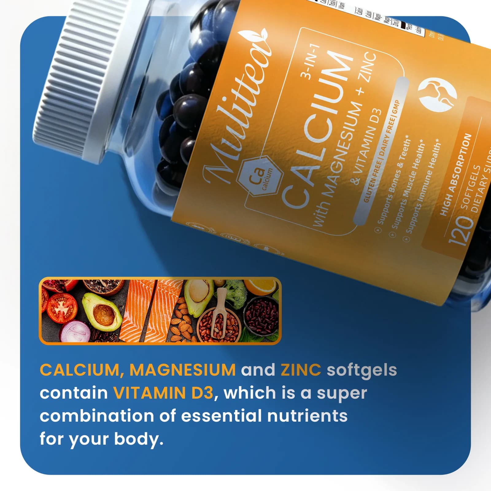 bottles of calcium magnesium D3 K2 capsules — image 6