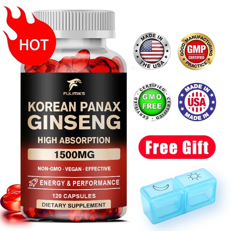 Panax Ginseng 15,000 mg Red Korean Ginseng Supplement