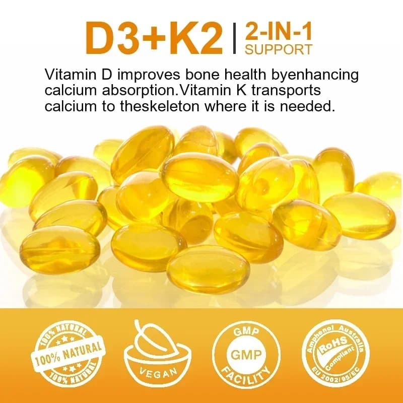 Vitamin D3 5000 IU and K2 MK-7 200 µg capsules bottle — image 5
