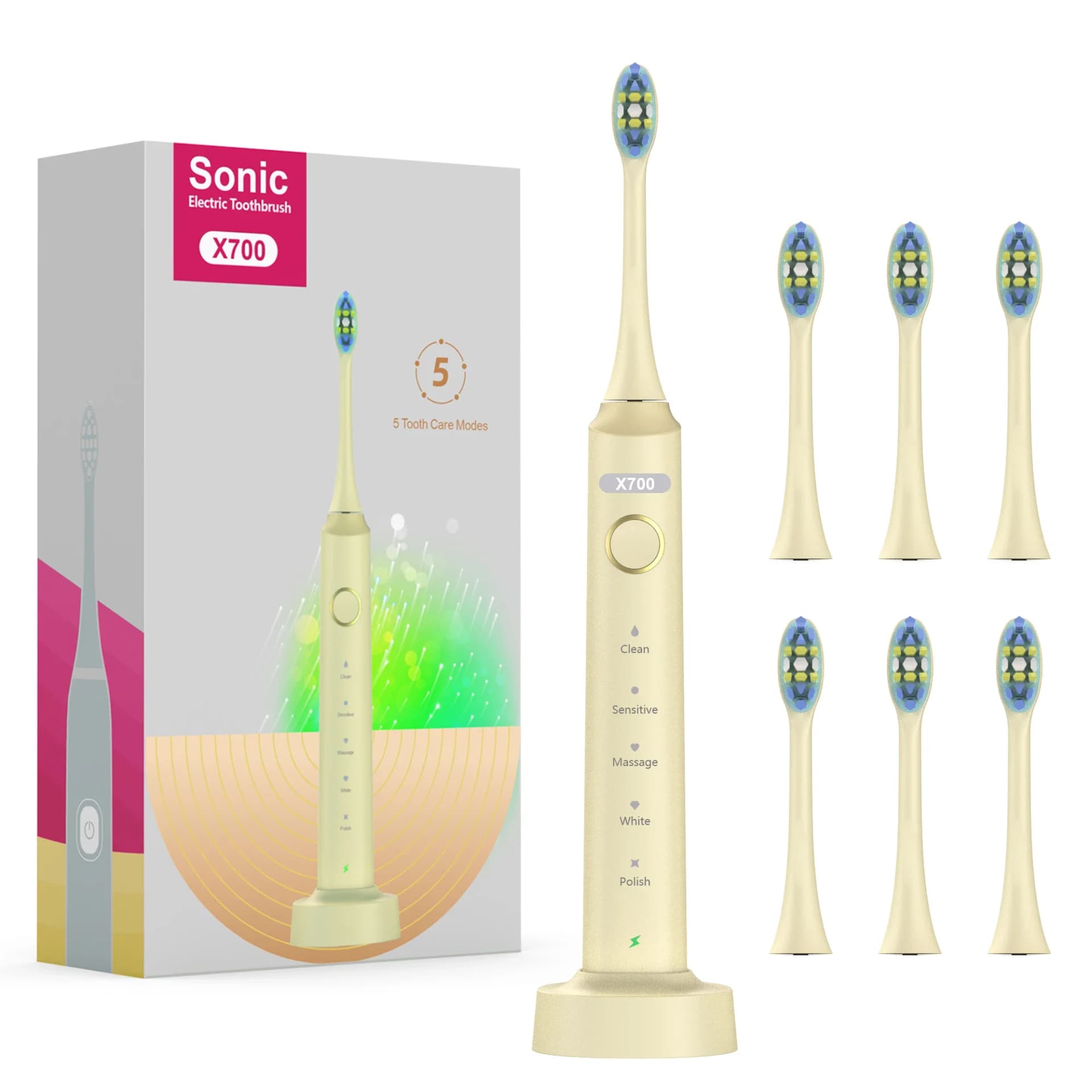 Sonic electric toothbrush with eight brush heads — image 8