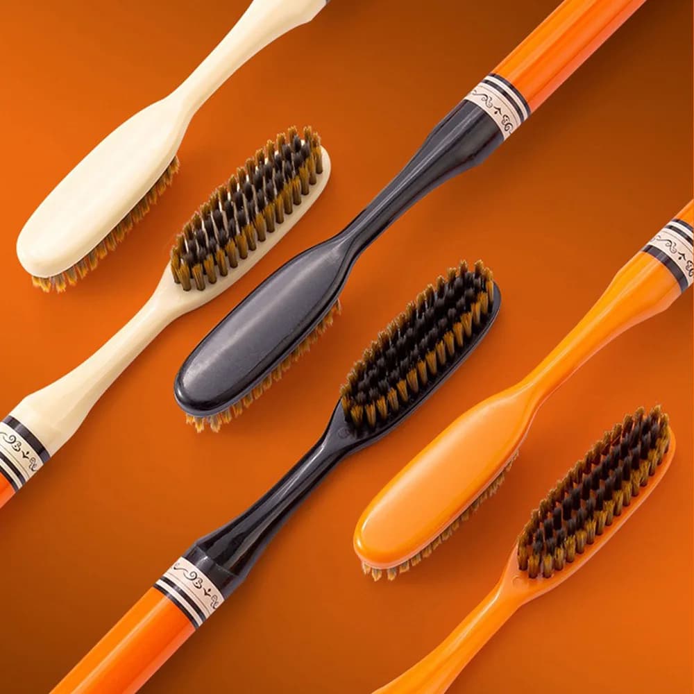 orange light luxury toothbrush with soft bristles — image 6