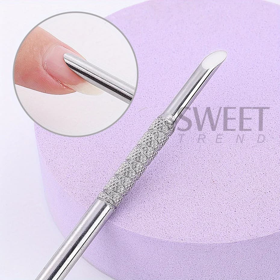 stainless steel double-headed nail pusher for cuticle removal — image 5