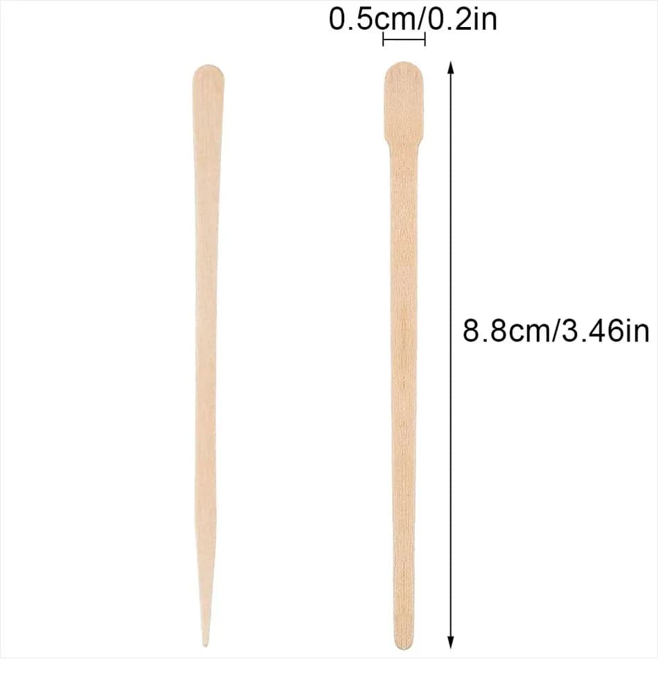 Box of 100 disposable wooden waxing sticks — image 3