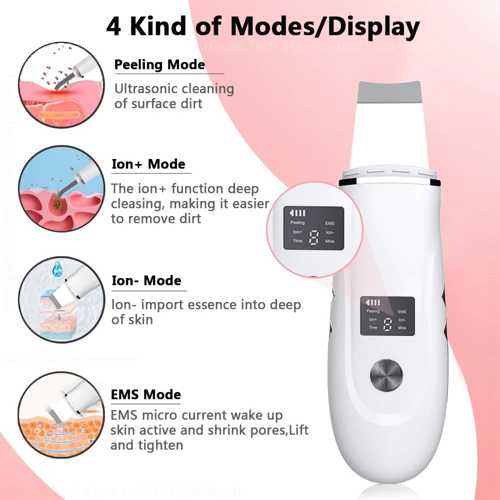 Ultrasonic facial scrubber device with silicone tip — image 4