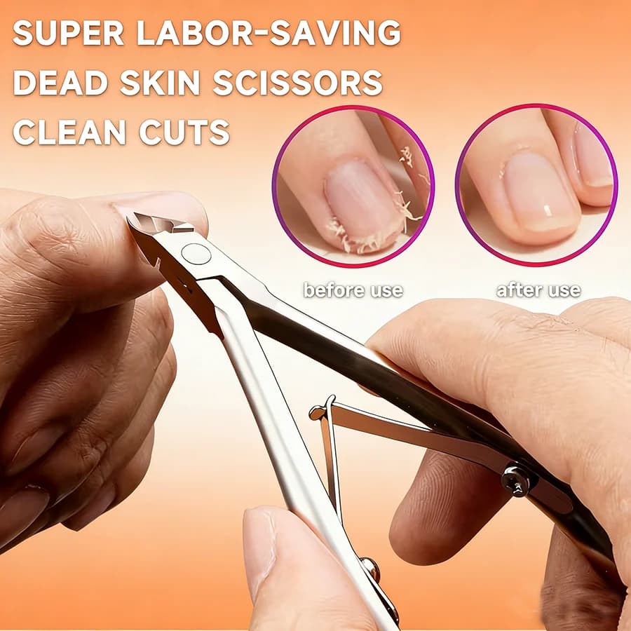 stainless steel cuticle trimmer set with 5 mm jaws — image 4