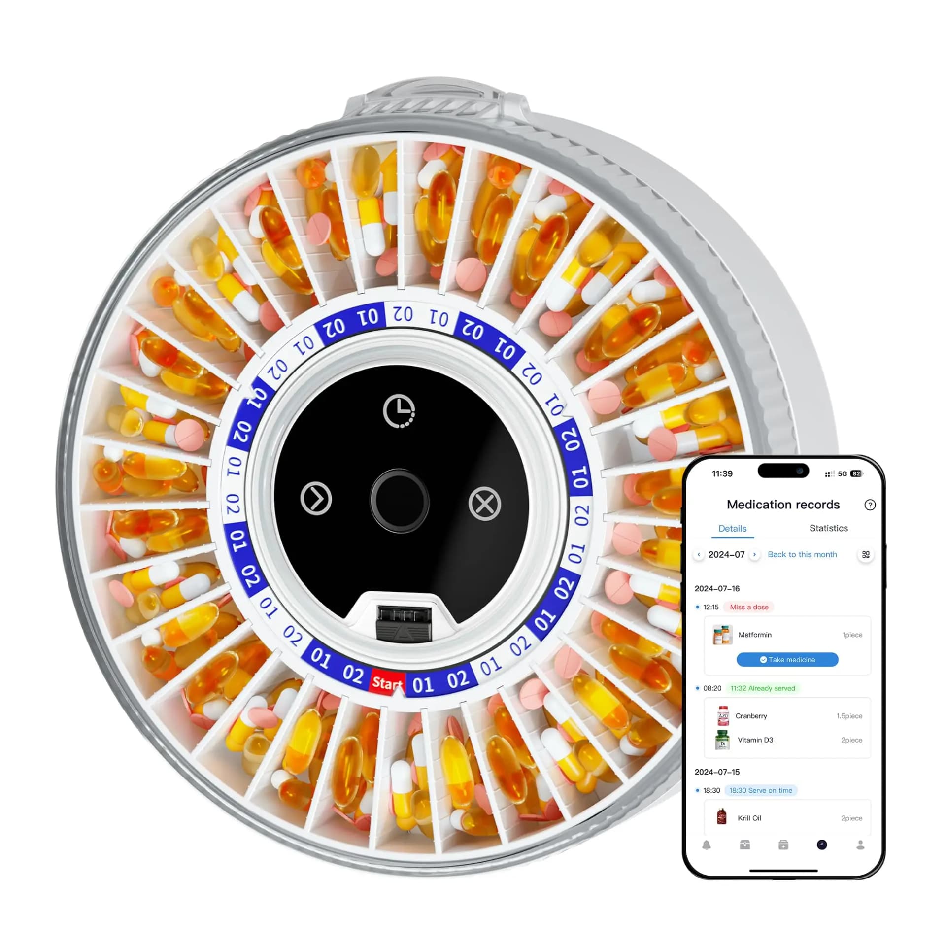 Smart pill dispenser with Bluetooth and fingerprint lock — image 8