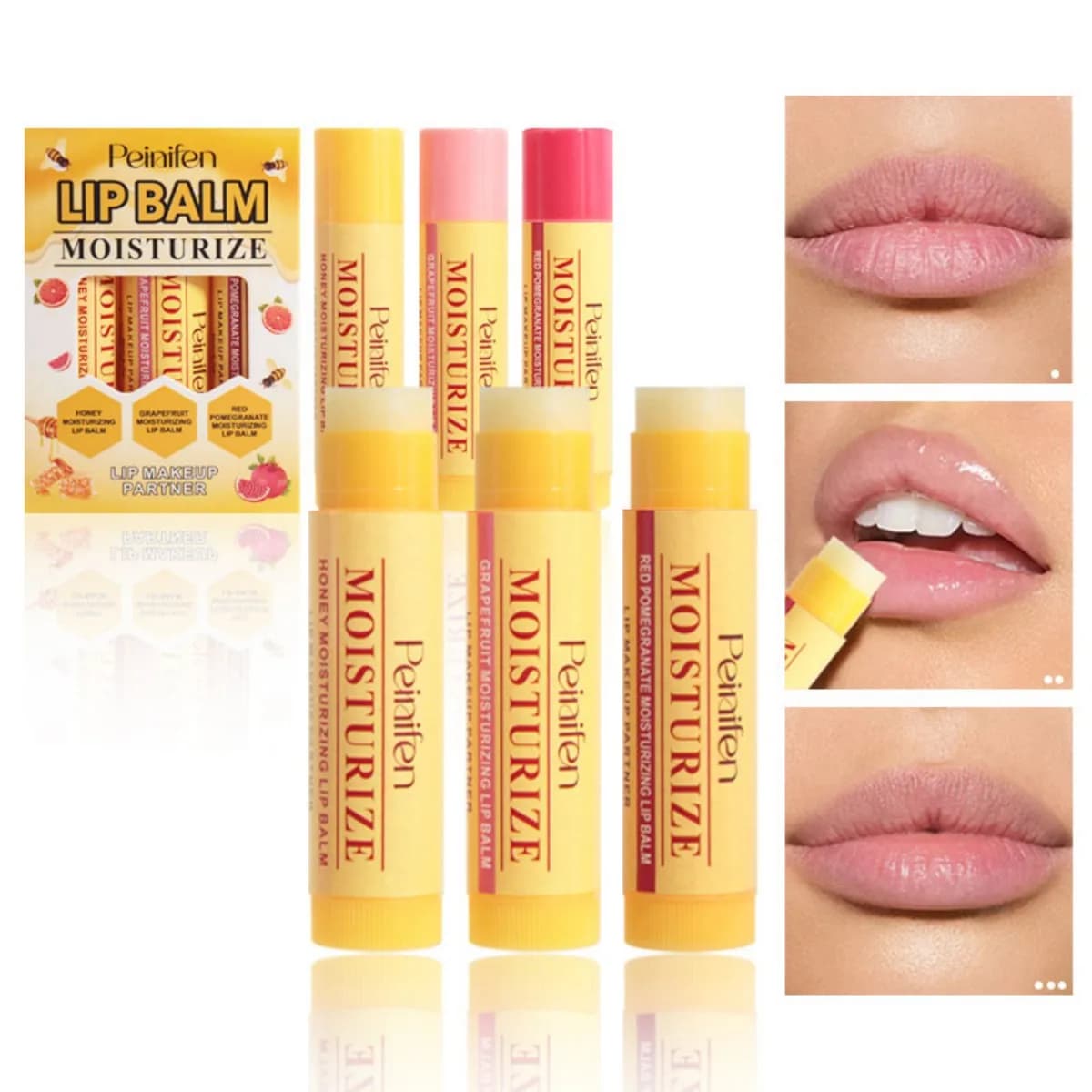 three natural plant lip balms in a set — image 2
