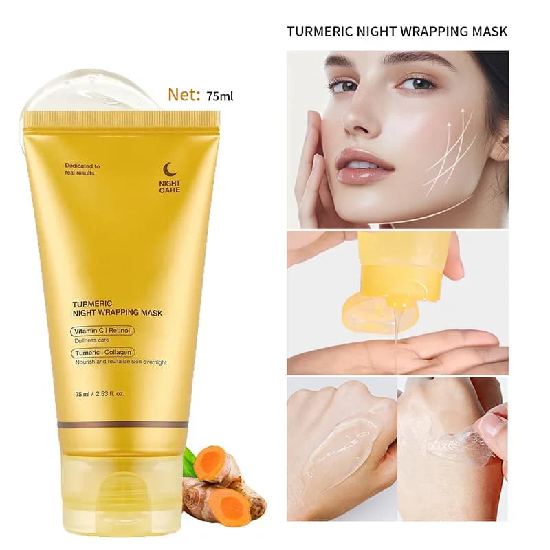 Kojic acid and turmeric night wrapping facial mask in a 75 ml tube — image 4