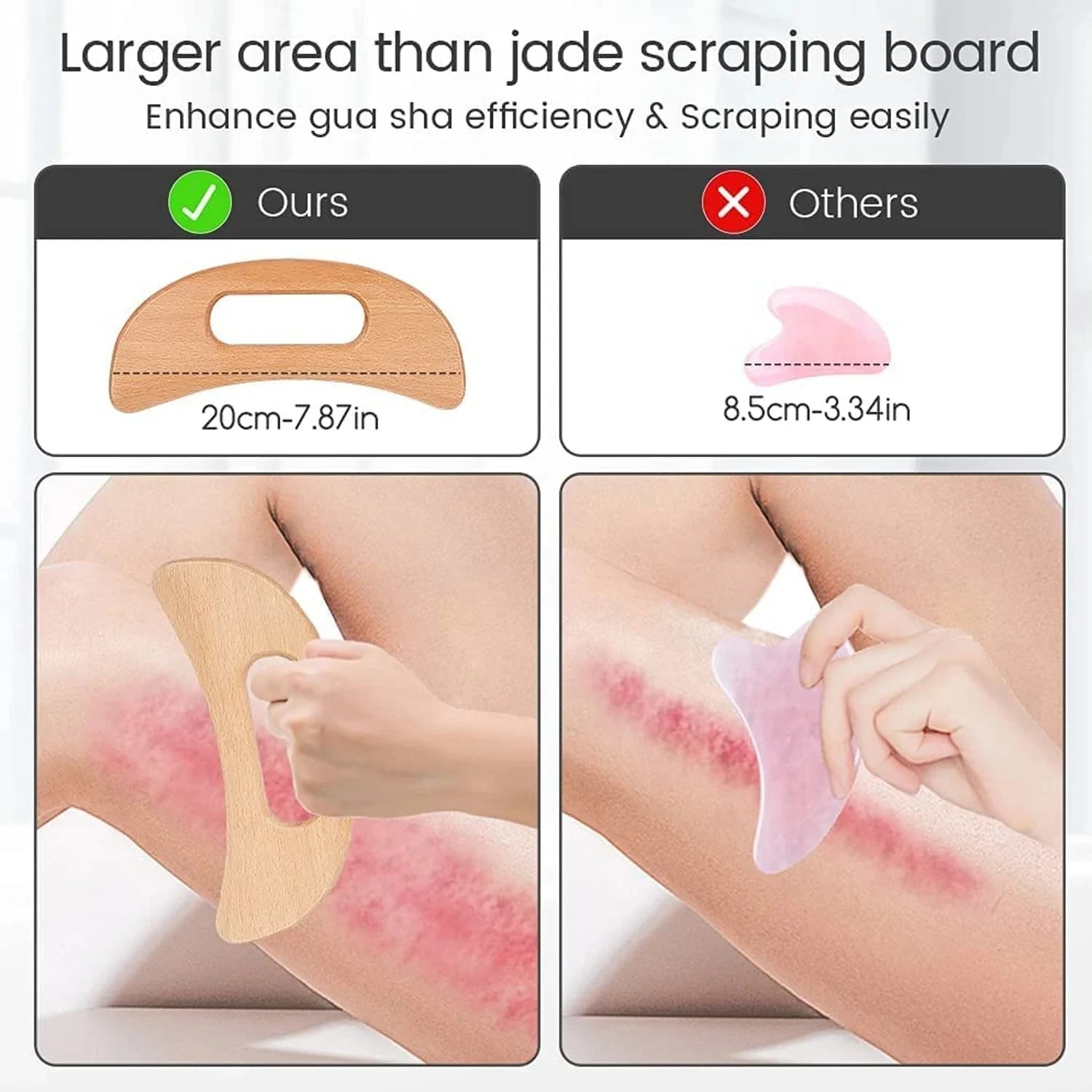 natural wooden gua sha massager for full body — image 4