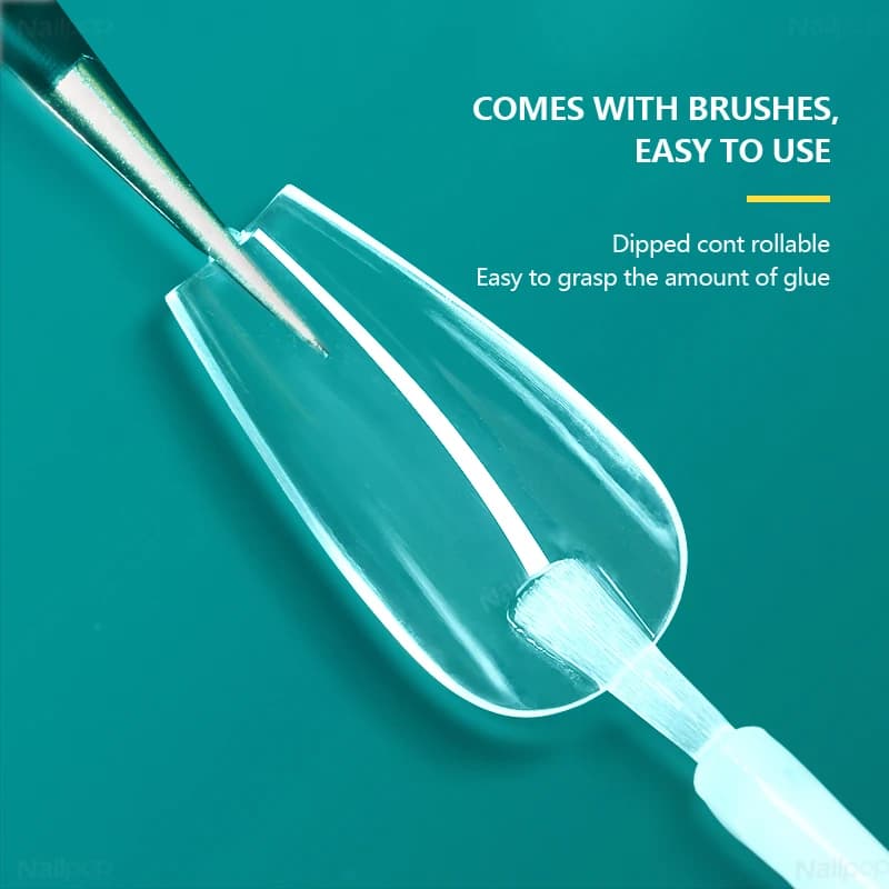 glitter nail glue bottle with brush cap — image 2