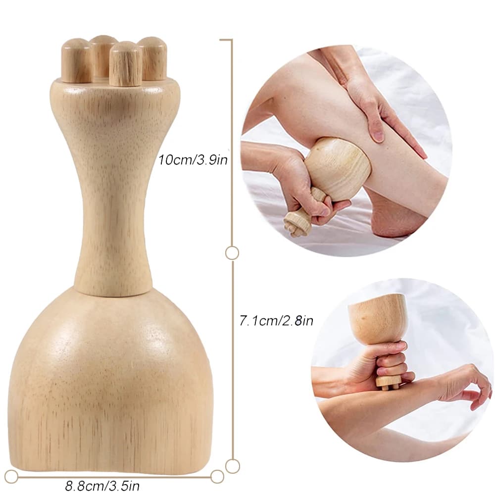 Wooden handheld massage cup for lymphatic drainage — image 7