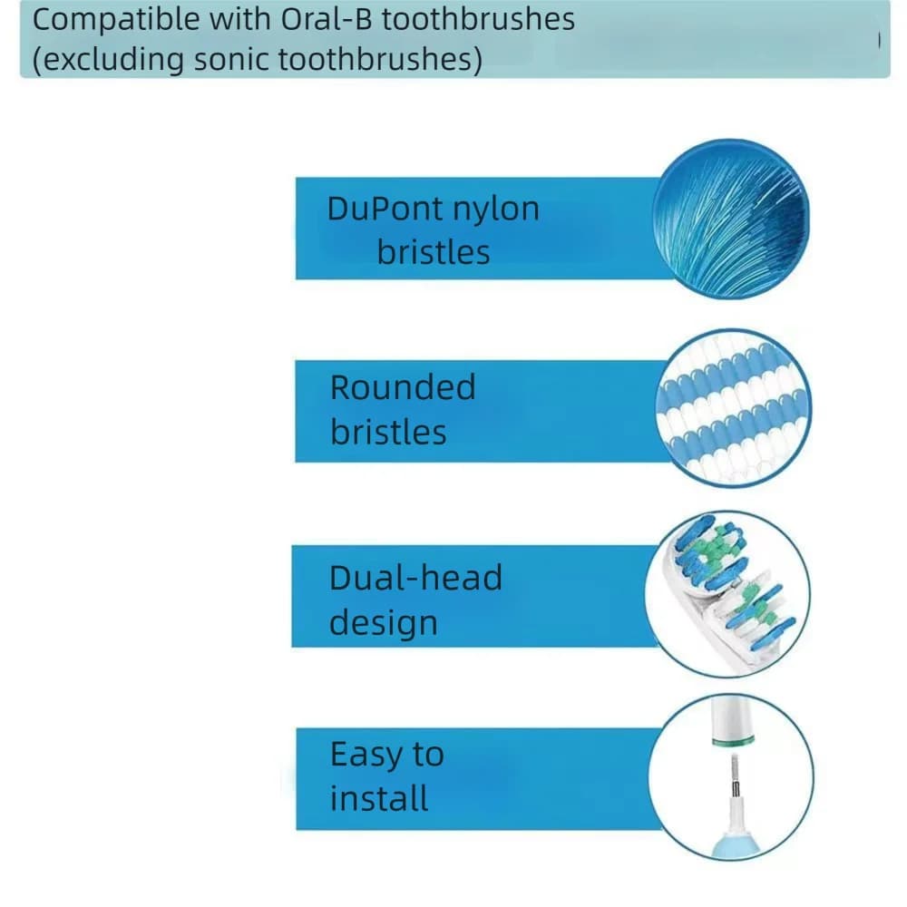 Four replacement brush heads for Oral‑B Dual Clean electric toothbrush — image 4