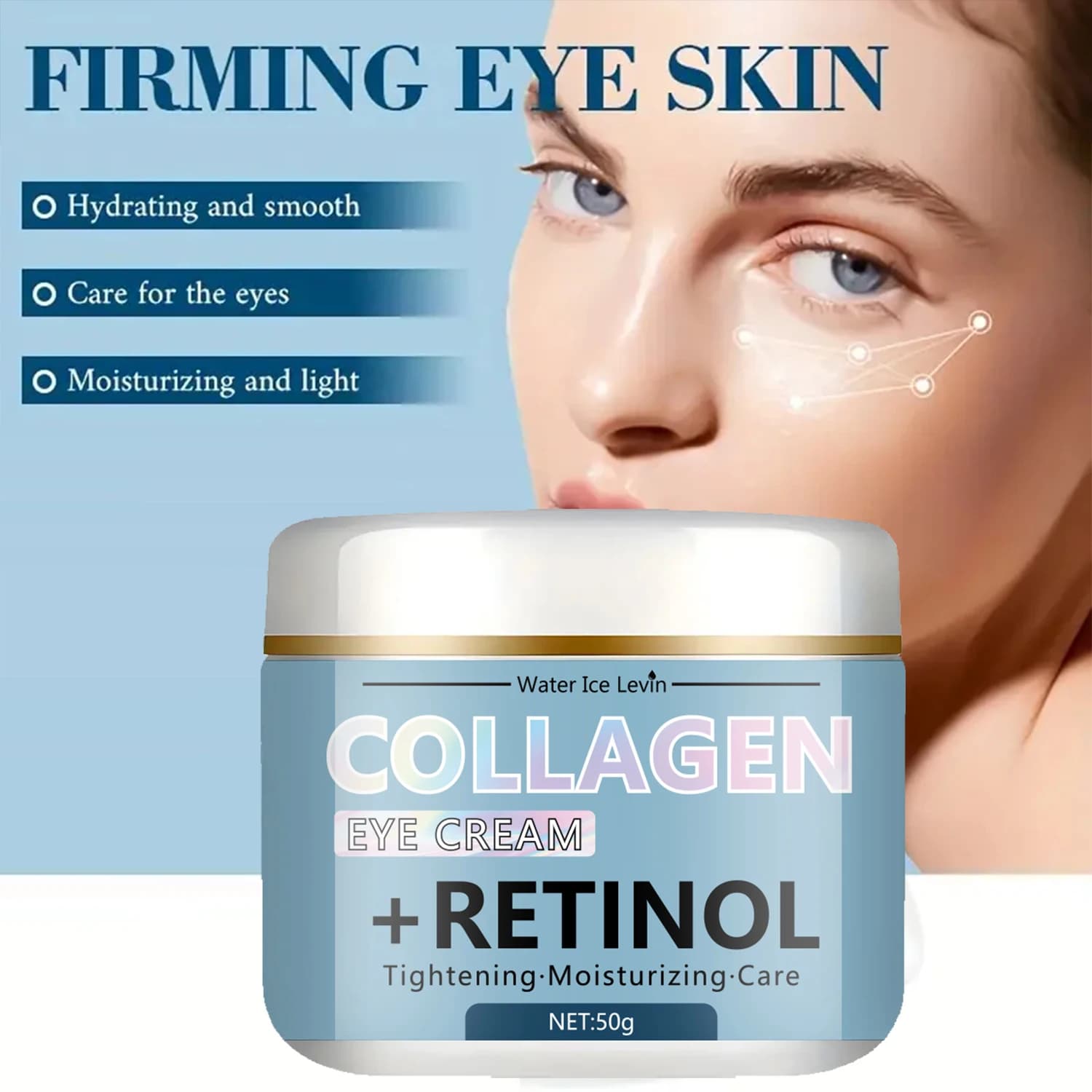 Levin collagen and retinol eye cream in a jar — image 2