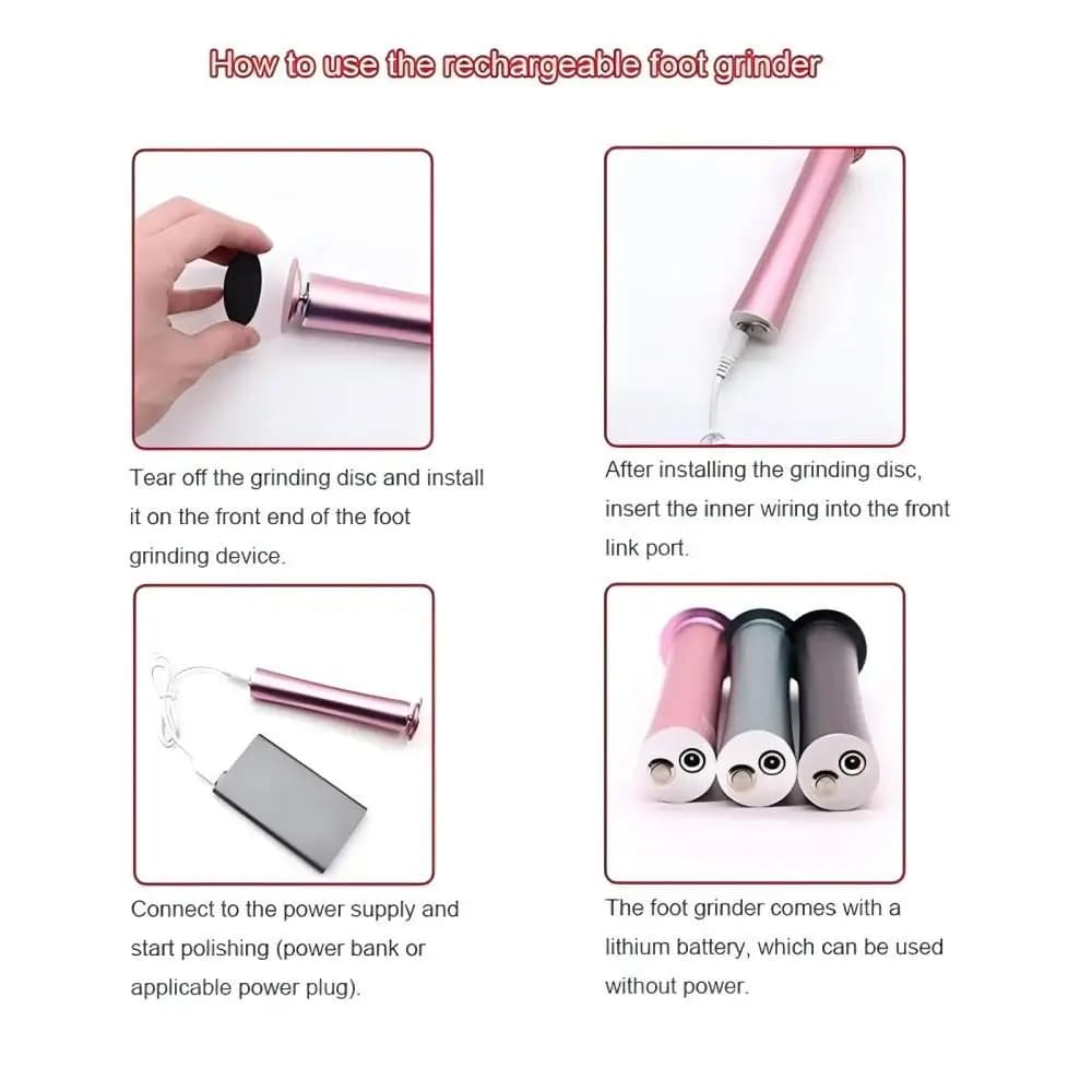 Rechargeable electric foot file for callus removal — image 3