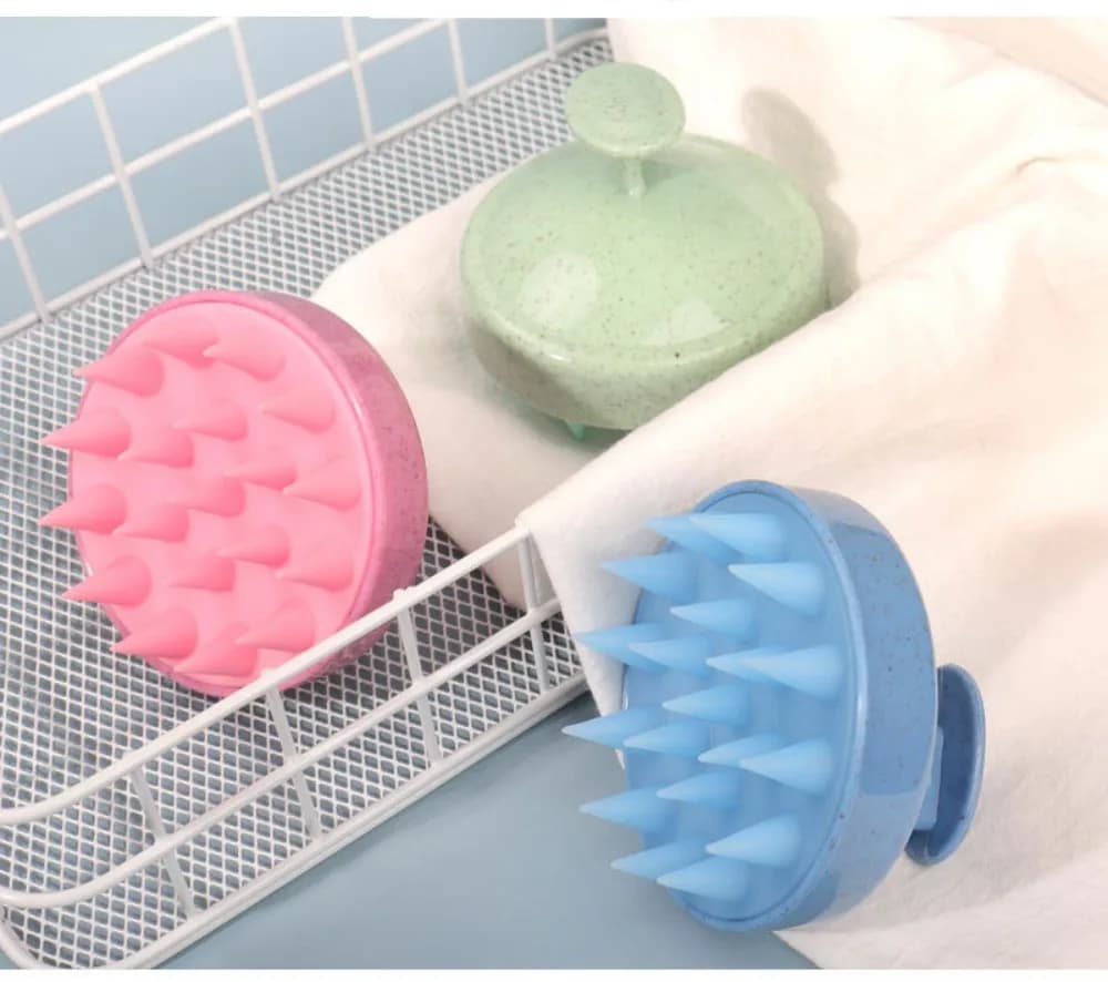 silicone scalp massage brush with soft bristles — image 2