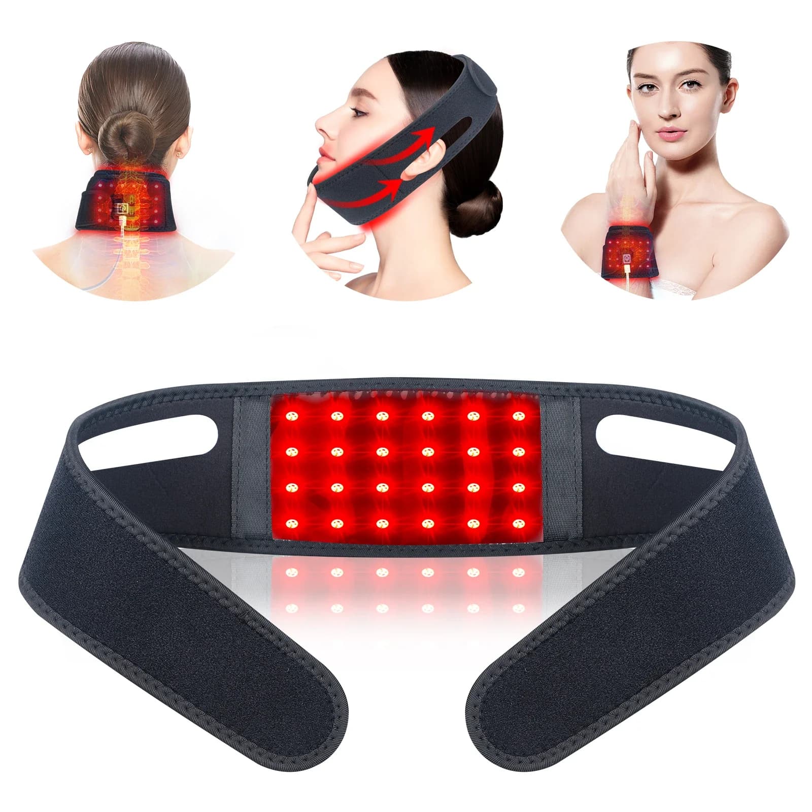 Red Light Therapy Neck & Chin Wrap – 660nm & 850nm
