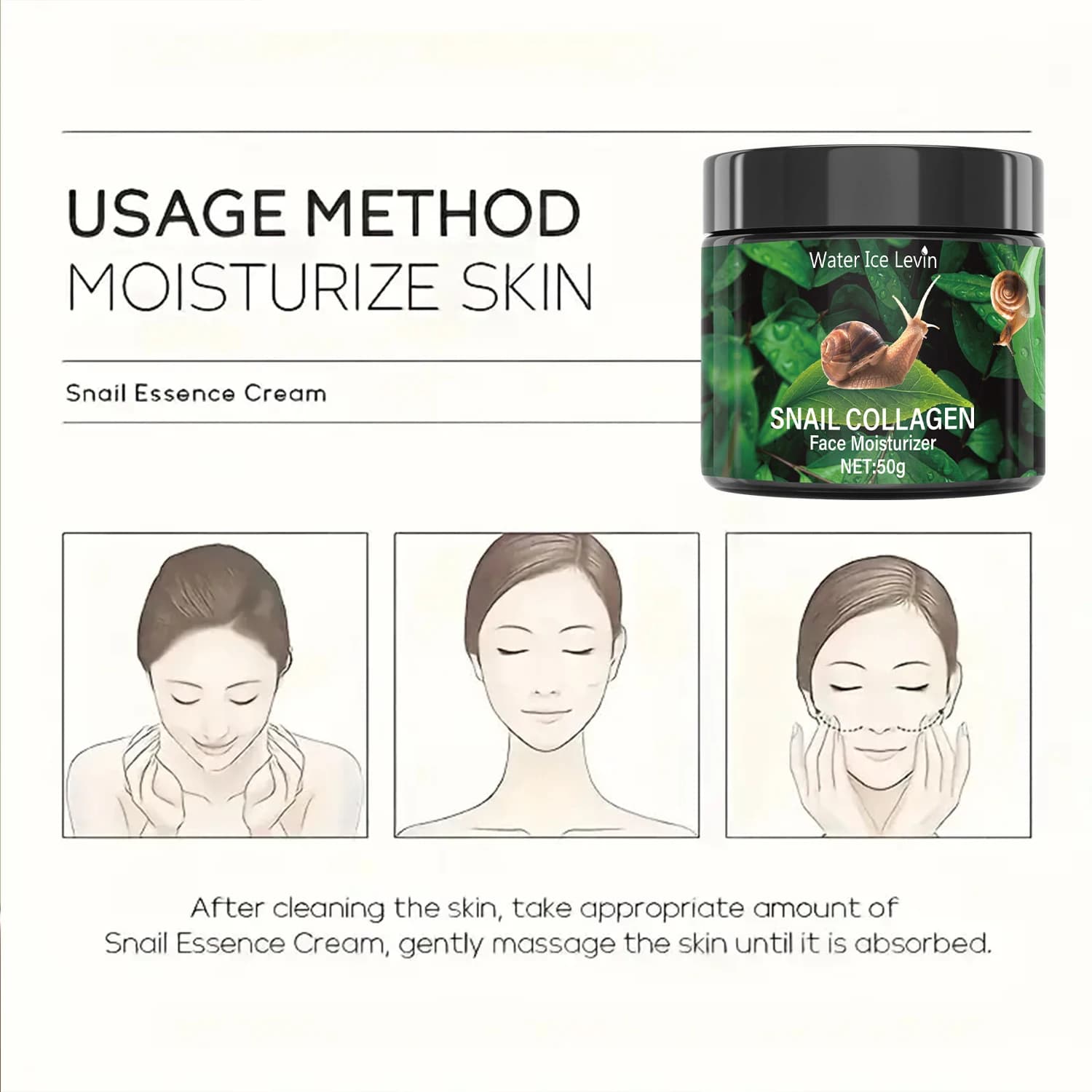 snail hydration cream tube with plant collagen and vitamin e — image 5
