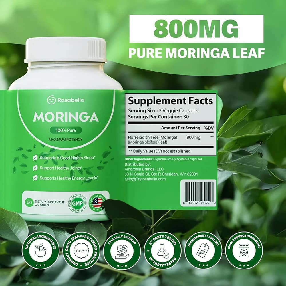 bottles of pure nutrient moringa capsules — image 5