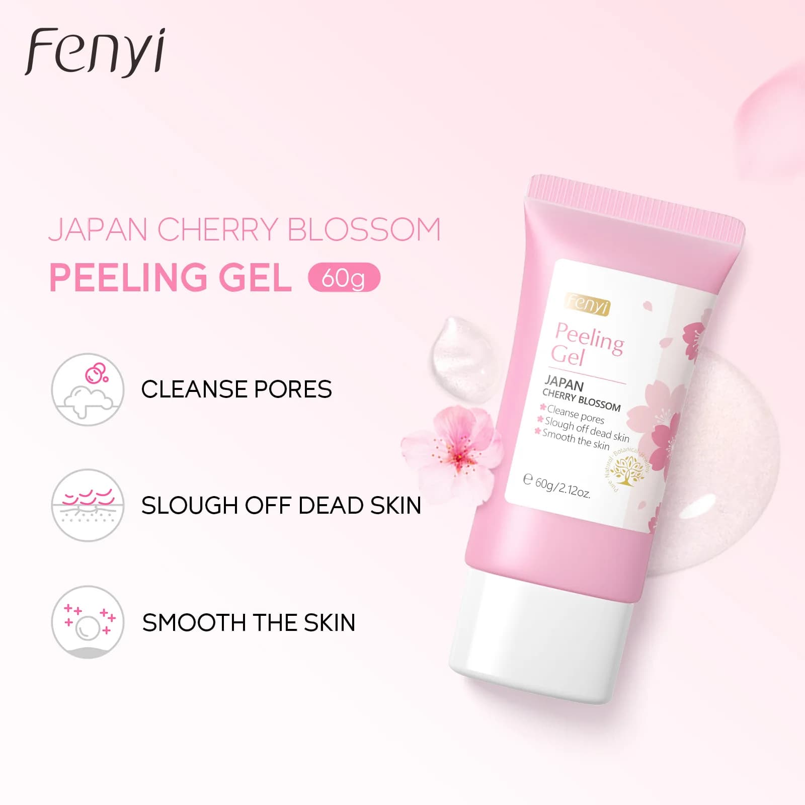 Cherry blossom scented peeling gel in a white jar — image 3