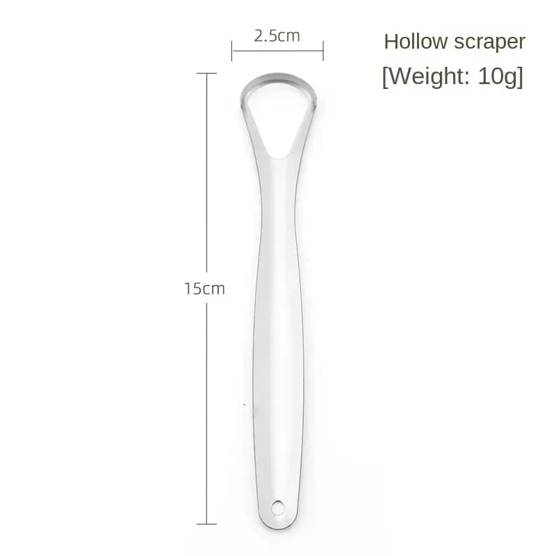Stainless steel tongue scraper with non‑slip handle — image 6