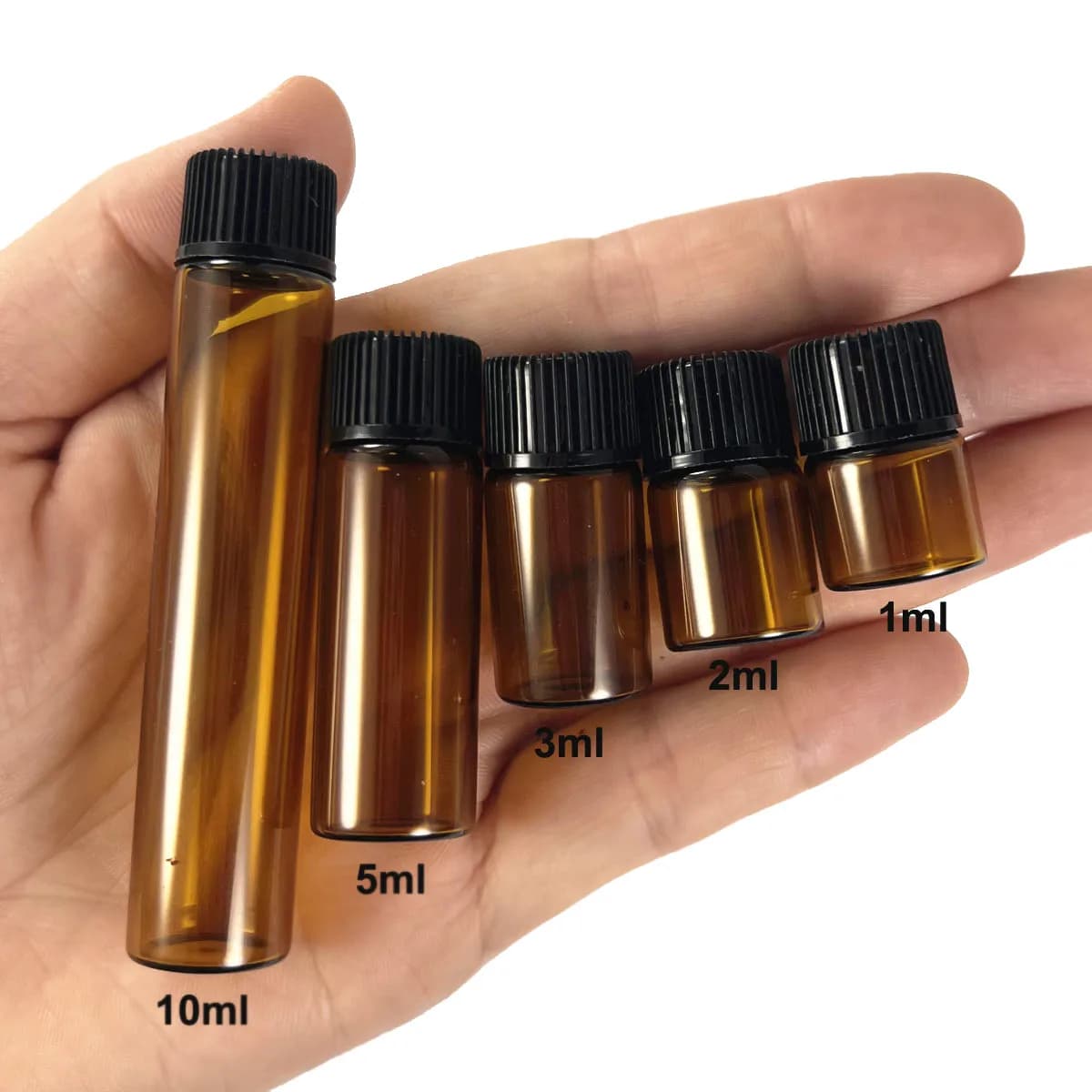 Amber glass mini dropper bottles set — image 7