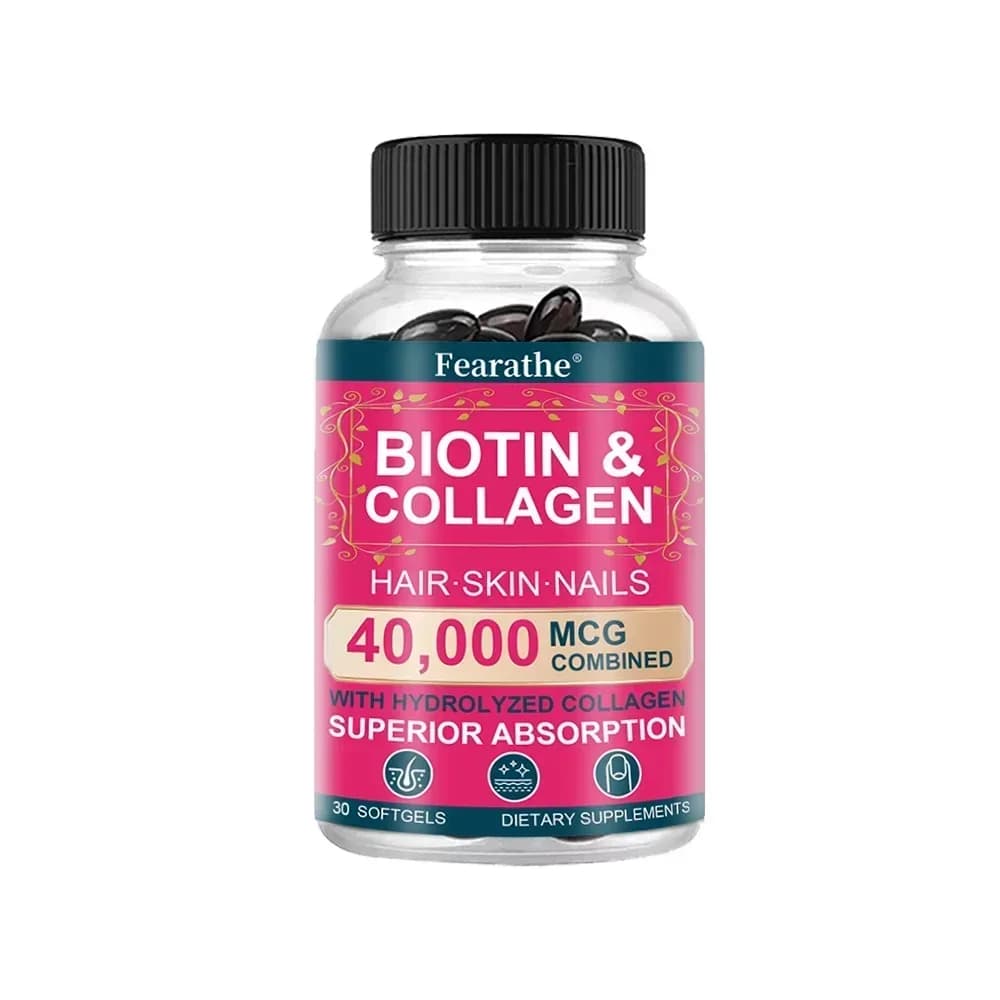 bottle of biotin collagen supplement for hair, skin and nails — image 7