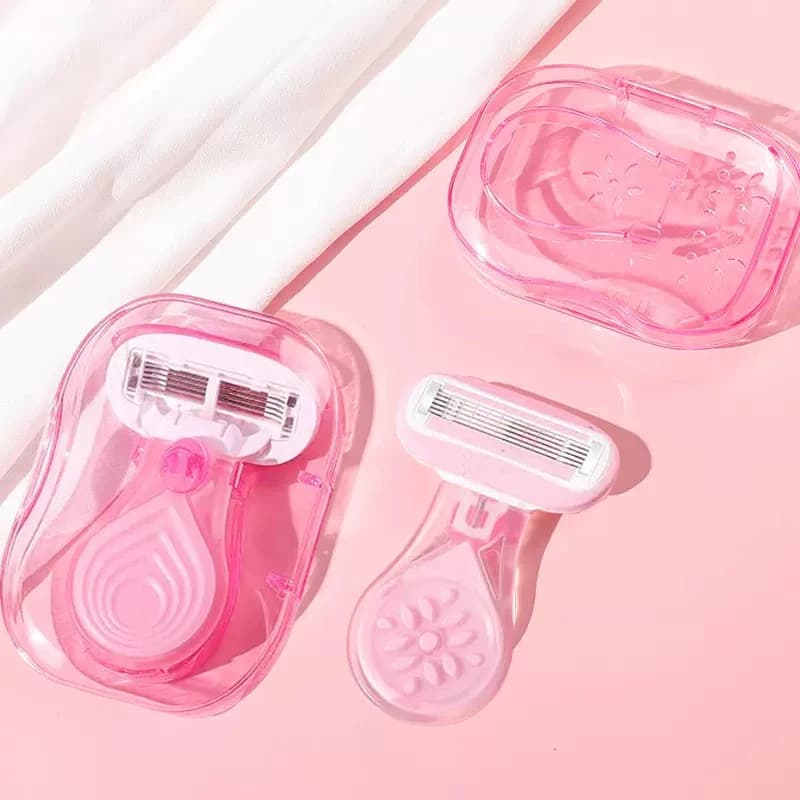 portable women's travel razor with protective net blade — image 8