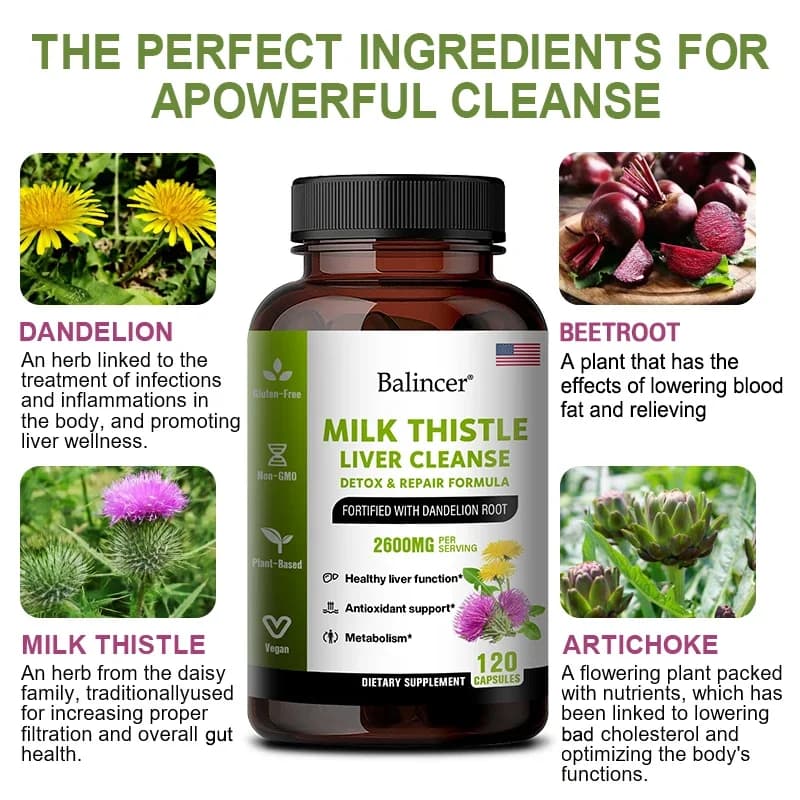 milk thistle and dandelion root liver support capsules — image 4