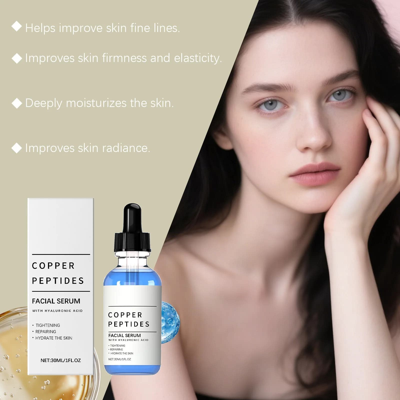 copper peptide anti-wrinkle face serum bottle — image 5