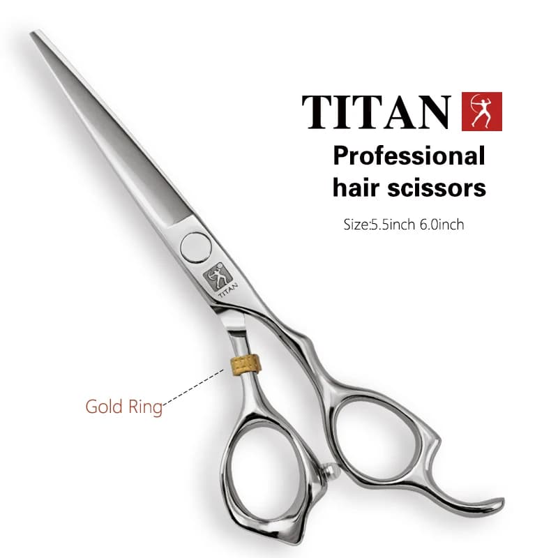 Titan 5.5 inch professional barber hair scissors made of Japan 440C steel — image 5